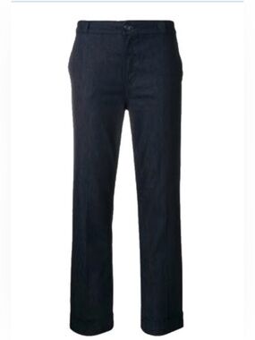 Tory Burch NWT Etta Cuffed Trouser Dark Wash Denim Size 30 Cropped